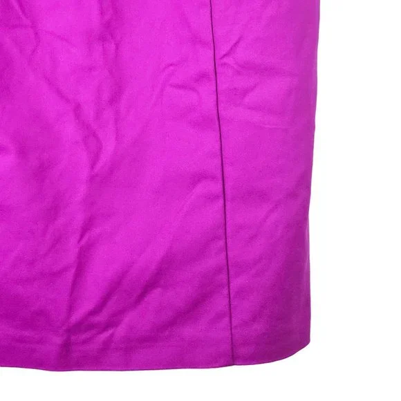 White House Black Market Magenta Open Back Pleated Cocktail Sheath Dress, Sz 10 - Picture 4 of 10